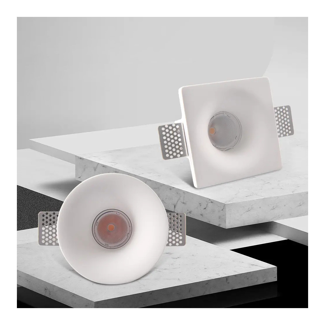 Gypsum Ceiling Recessed Trimless Led Downlight Plaster Lamp Round / Square Led Down Light