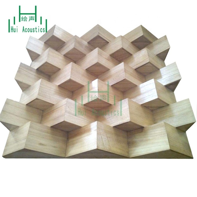 3D Sound Diffusive Acoustic Panels Wooden Diffuser 3D Acoustic Wall Panel Sound Diffuser