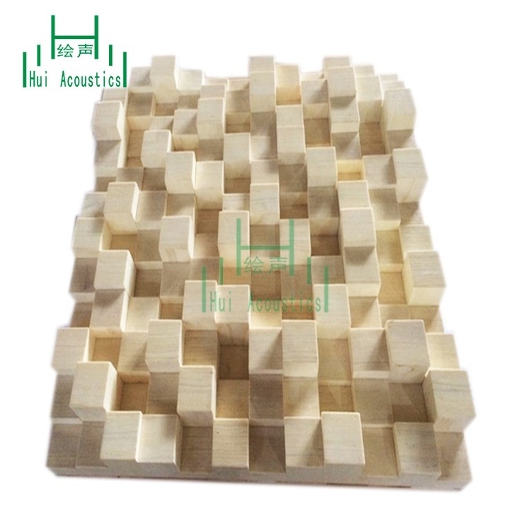 3D Sound Diffusive Acoustic Panels Wooden Diffuser 3D Acoustic Wall Panel Sound Diffuser