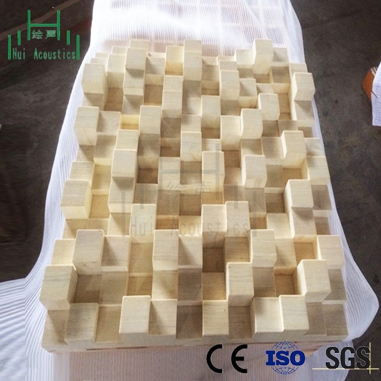 Sound Diffusion Panel Wooden 3D Wall Panel Wooden Acoustical Diffuser Panel