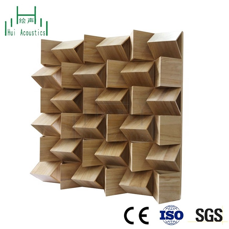 Sound Diffusion Panel Wooden 3D Wall Panel Wooden Acoustical Diffuser Panel