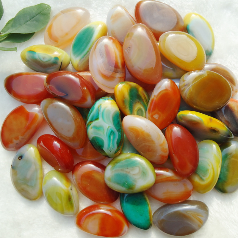 Wholesale polished gemstone colorful tumbled agate stone black agate stone agate stone natural