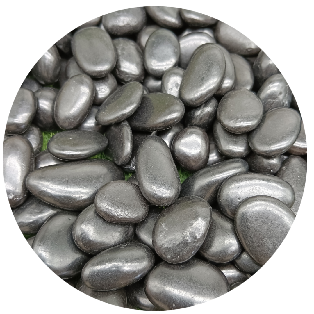 Landscaping Garden Dark Grey Pebbles Unpolished Natural Riverstones Pebble Stone for Sale Prices