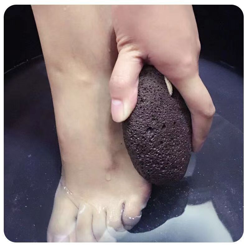 Black New Material Light Weight Lava Pumice Stone With Rope Volcano Stone For Callus Remover Wholesale