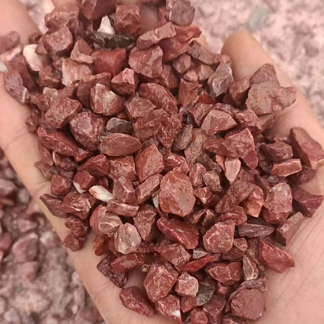 Red marble crushed stone chips and aggregate natural stones wholesale stone for aquarium gravel rock