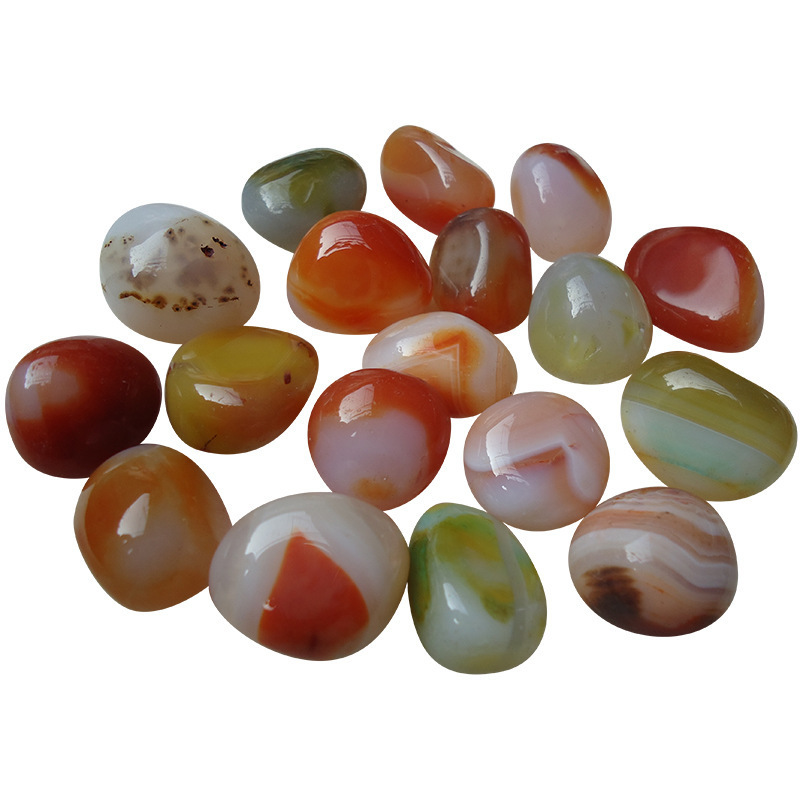 Wholesale polished gemstone colorful tumbled agate stone black agate stone agate stone natural