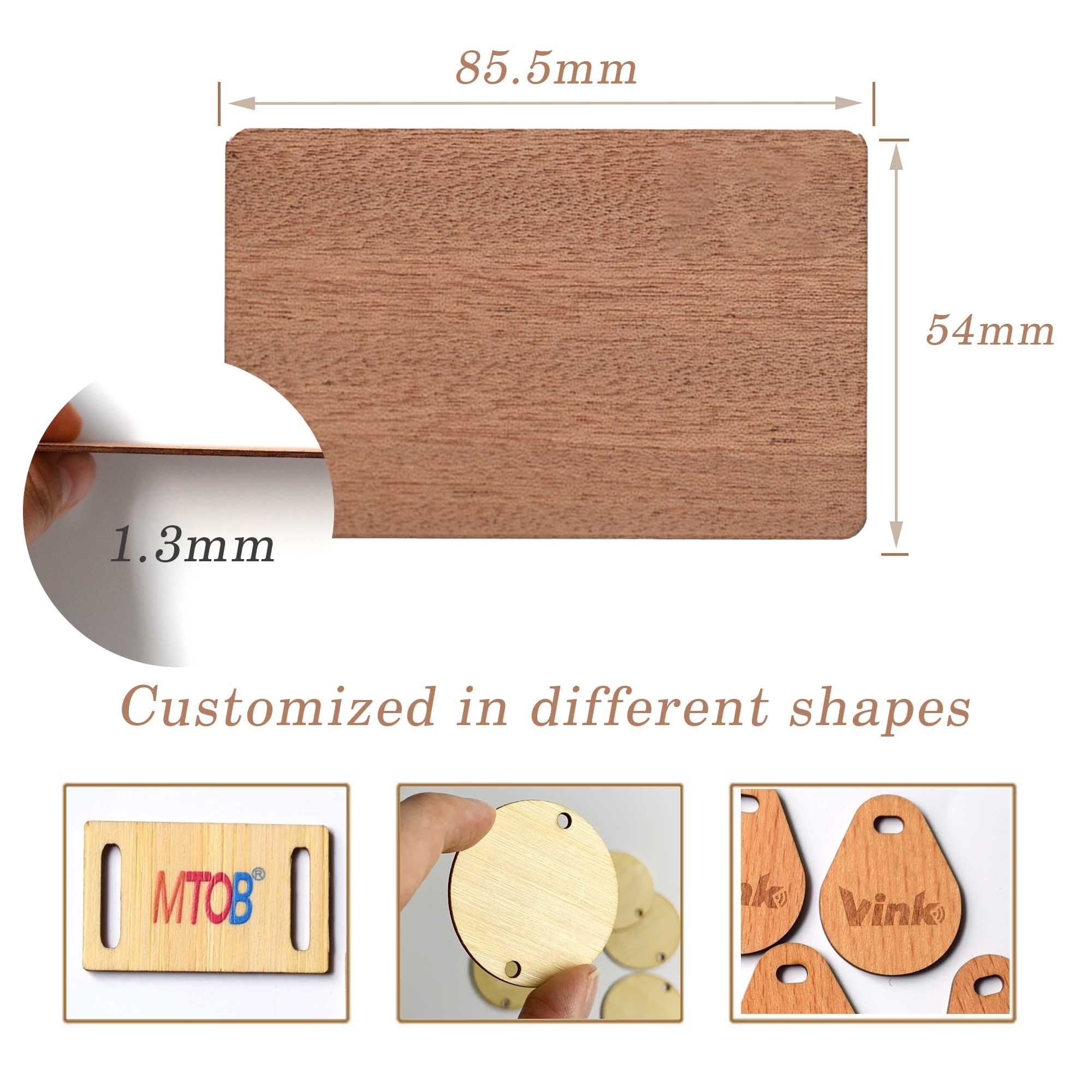 Customized Hotel Access Rfid Wooden Card Business Communication Nfc Business Card Smart Eco-Friendly Nfc Wooden Card