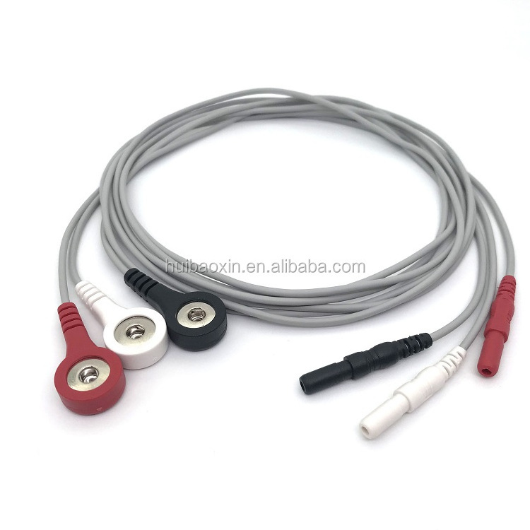 Factory hot sale 3 lead ecg cable