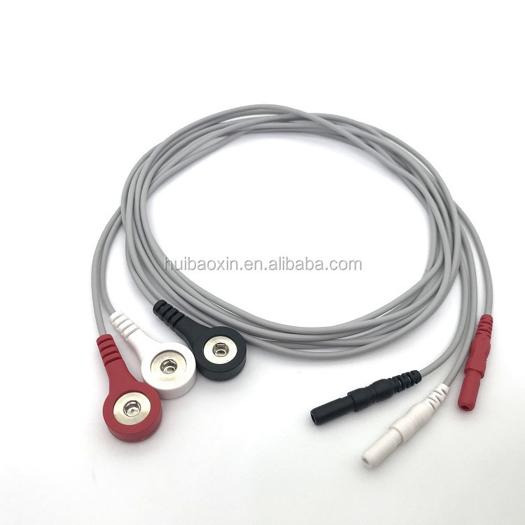 Factory hot sale 3 lead ecg cable