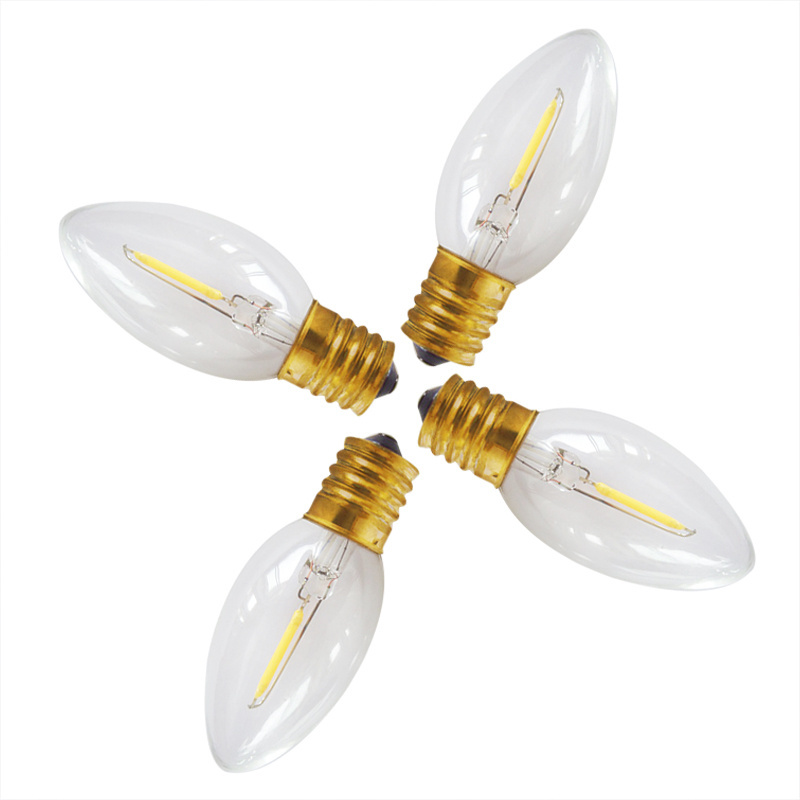 2022 hot sale made E12/ e17 lamp holder light bulb size chart C7/c9 led bulbs bulk for hospital use led  filament  bulbs