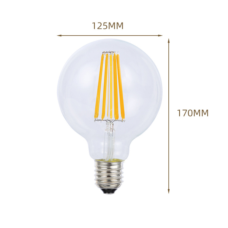 led filament bulb G25/ G80/G95/G125  dimmable led bulb E26/E27 4W/6W/8W  xtw supplier