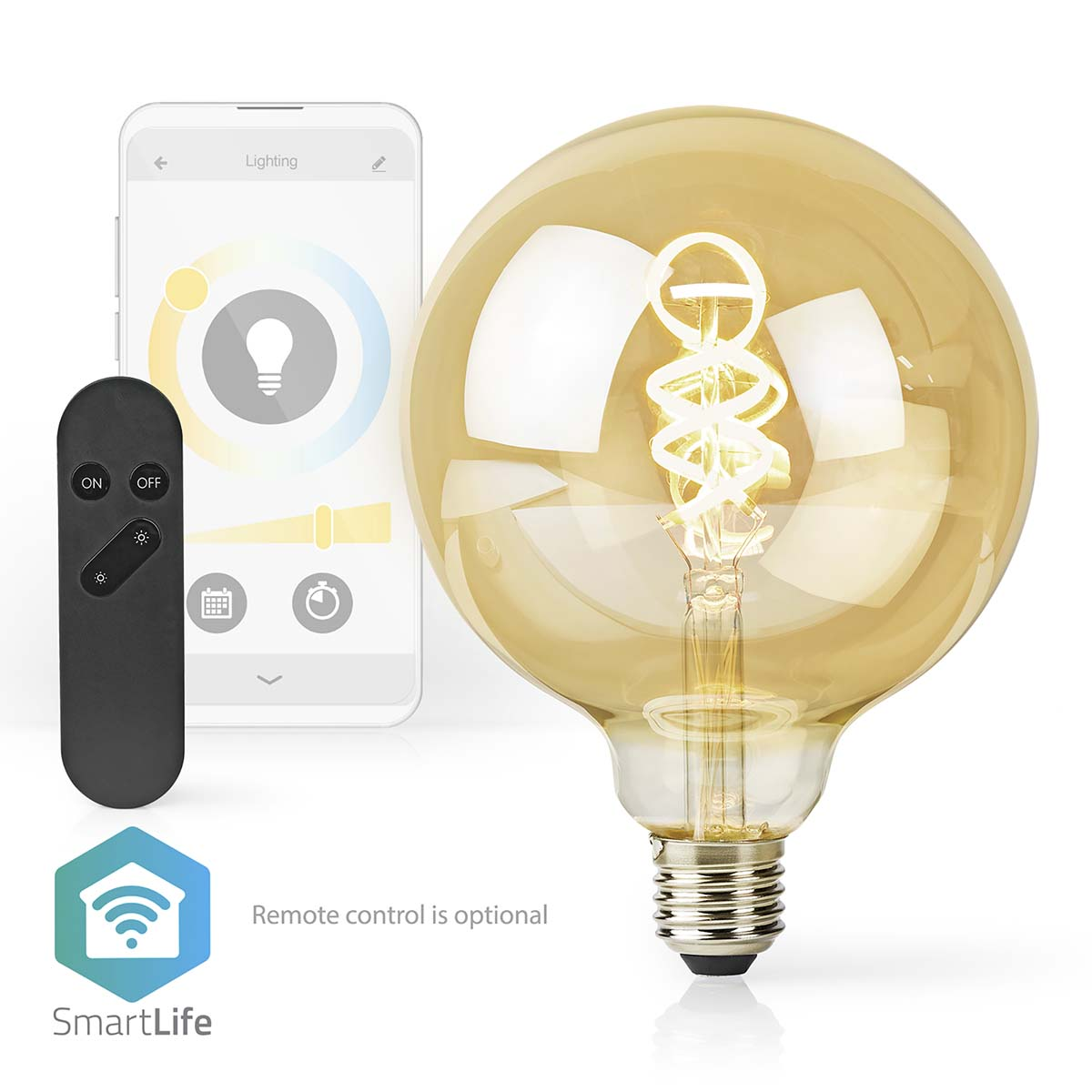 Alexa Tuya App Control Wireless Wifi Smart RGB Colored LED Filament Bulb E27/E26/B22 G80 G95 G125 Wifi Light for Indoor