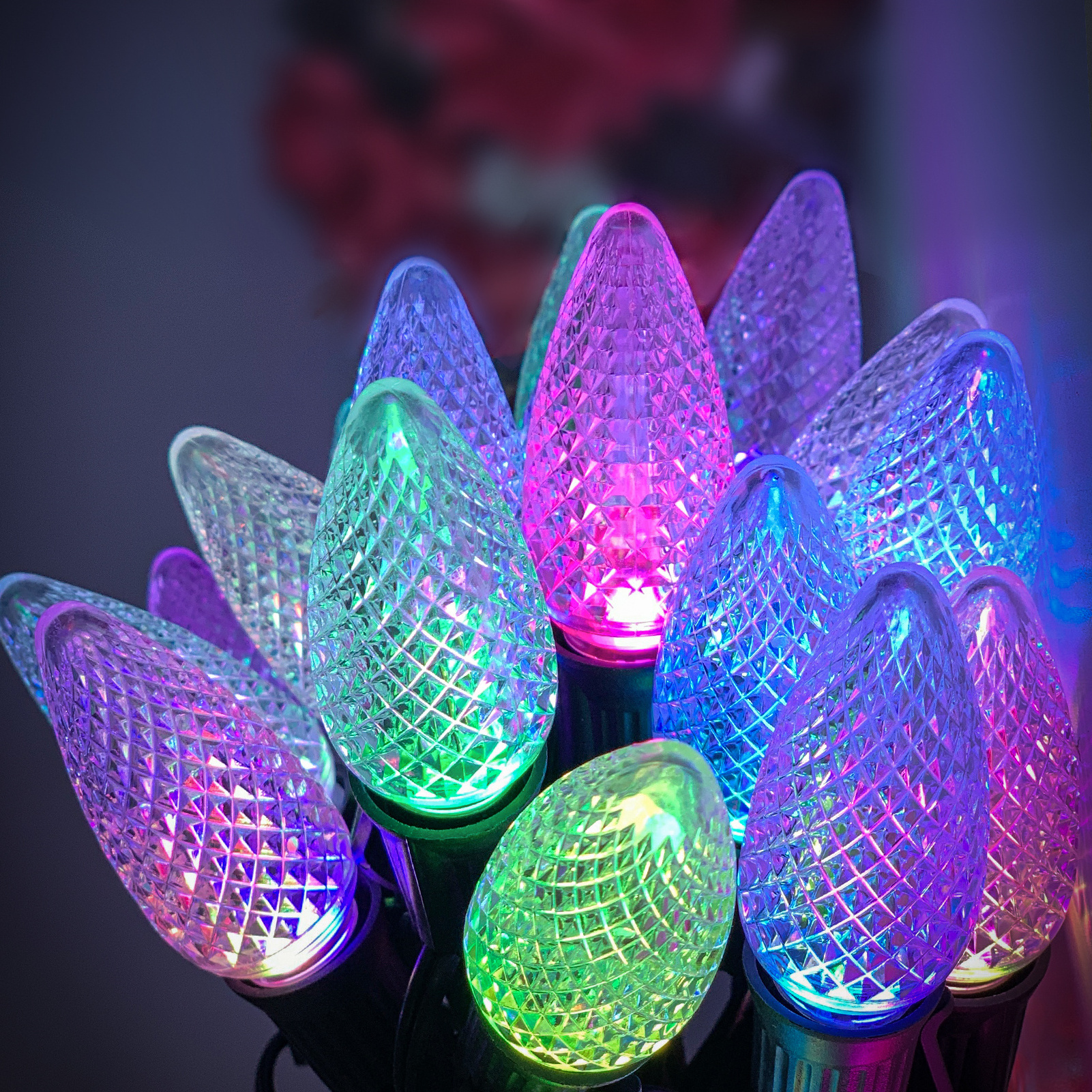 strawberry  E12/E17 lamp holder light bulb size chart C7/c9 led bulbs christmas decorative  string light replace  bulbs