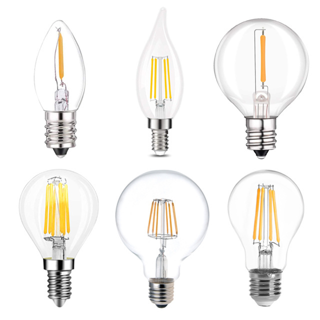 C7/C9 /G40/G45/S14/A19/A60/G80/G95/G125 C35/CA35/G50  LED filament bulb dimmable Warm White global Light bulbs Replace bulbs