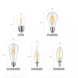 C7/C9 /G40/G45/S14/A19/A60/G80/G95/G125 C35/CA35/G50  LED filament bulb dimmable Warm White global Light bulbs Replace bulbs