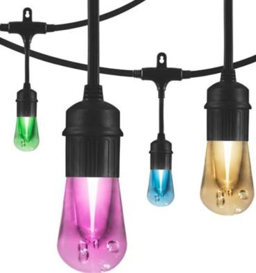 Waterproof IP65 Tuya S14 led Smart Changeable Color String Light By Phone APP Control S14 Filament Bulb