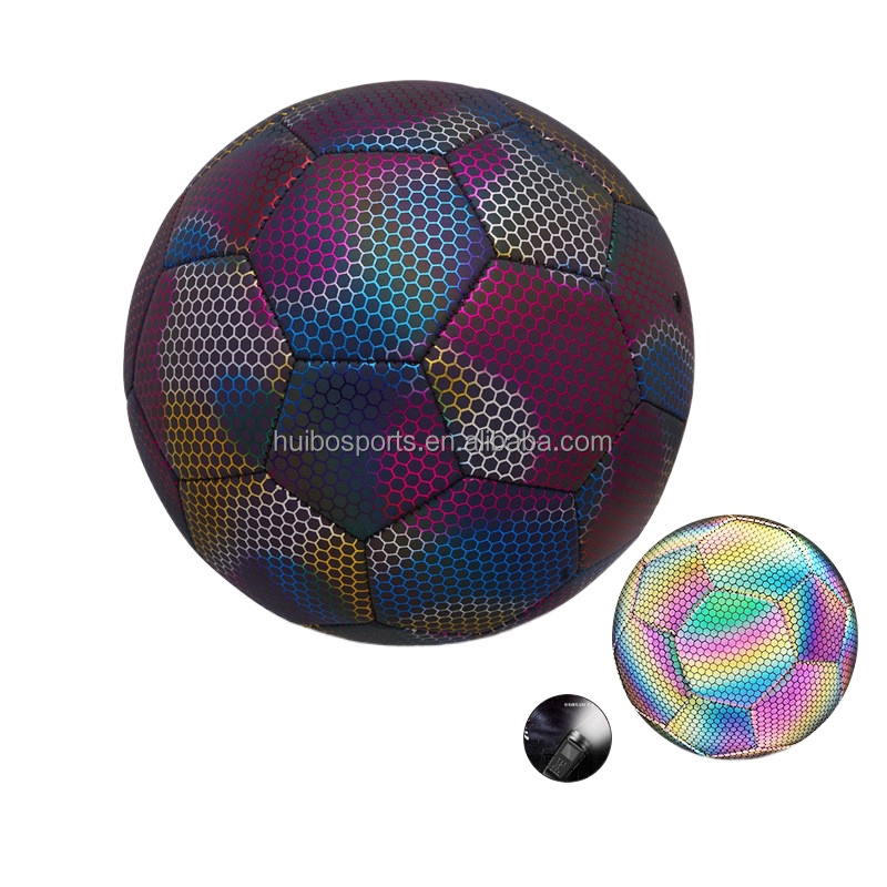 Reflective Soccer Ball Luminous Night Glow Footballs Size 5 Football light up ball