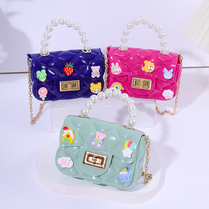 2024 New Children's Crossbody Bag Handmade Patch Cute Handbag Children's Coin Wallet Wholesale Jelly Mini Handbag