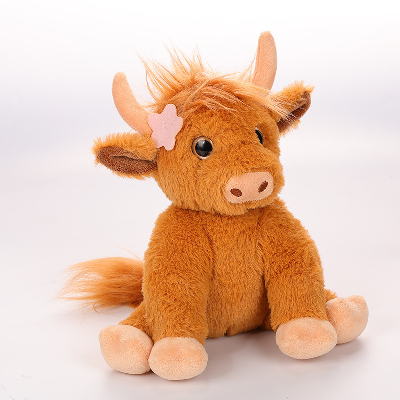 New 25cm Cute Animal Stuffed Plush Doll Toys Sitting Yak Cow Plush Doll Toy