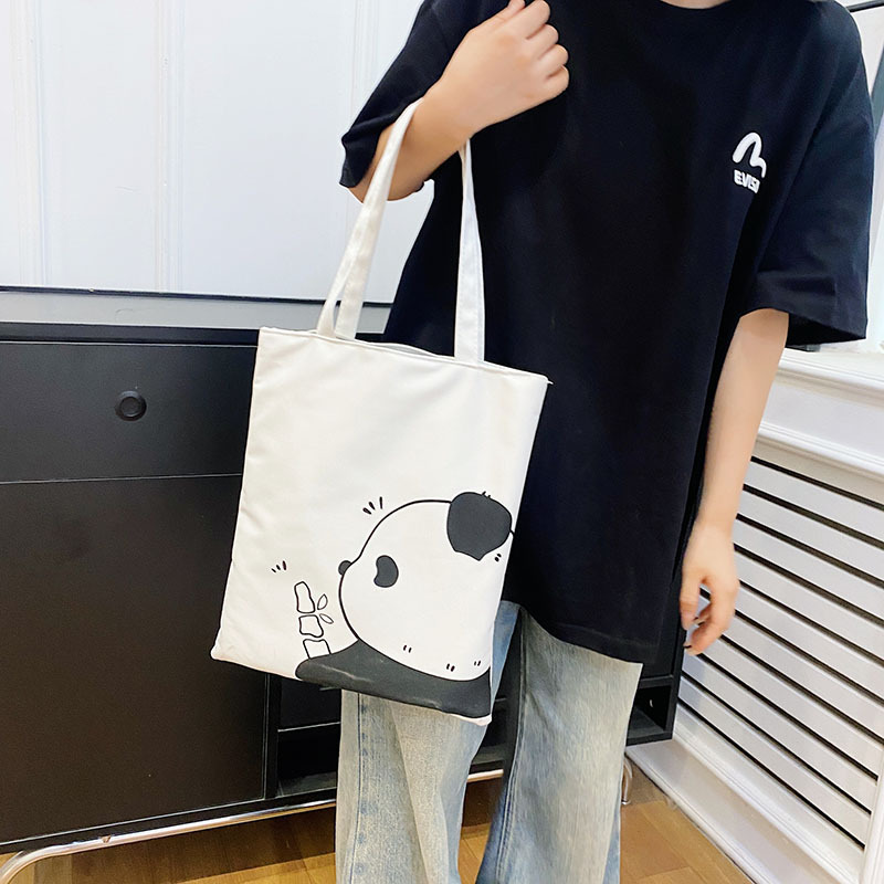 2024 New fashion large linen Canvas Bag Japanese College Student Class Single Shoulder casual Handbag with zipper