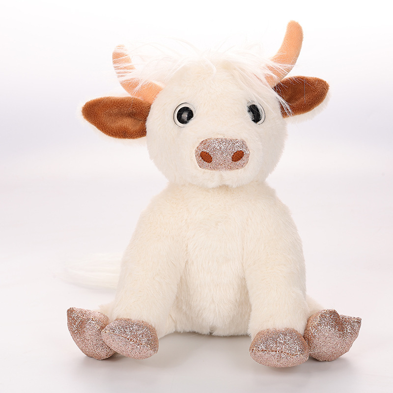 New 25cm Cute Animal Stuffed Plush Doll Toys Sitting Yak Cow Plush Doll Toy