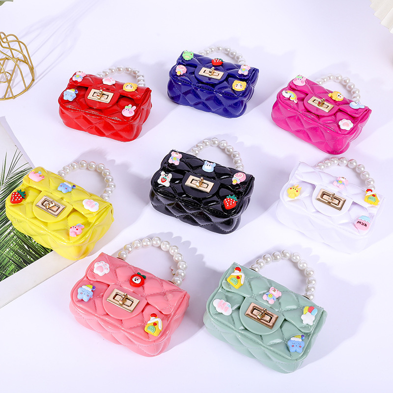 2024 New Children's Crossbody Bag Handmade Patch Cute Handbag Children's Coin Wallet Wholesale Jelly Mini Handbag