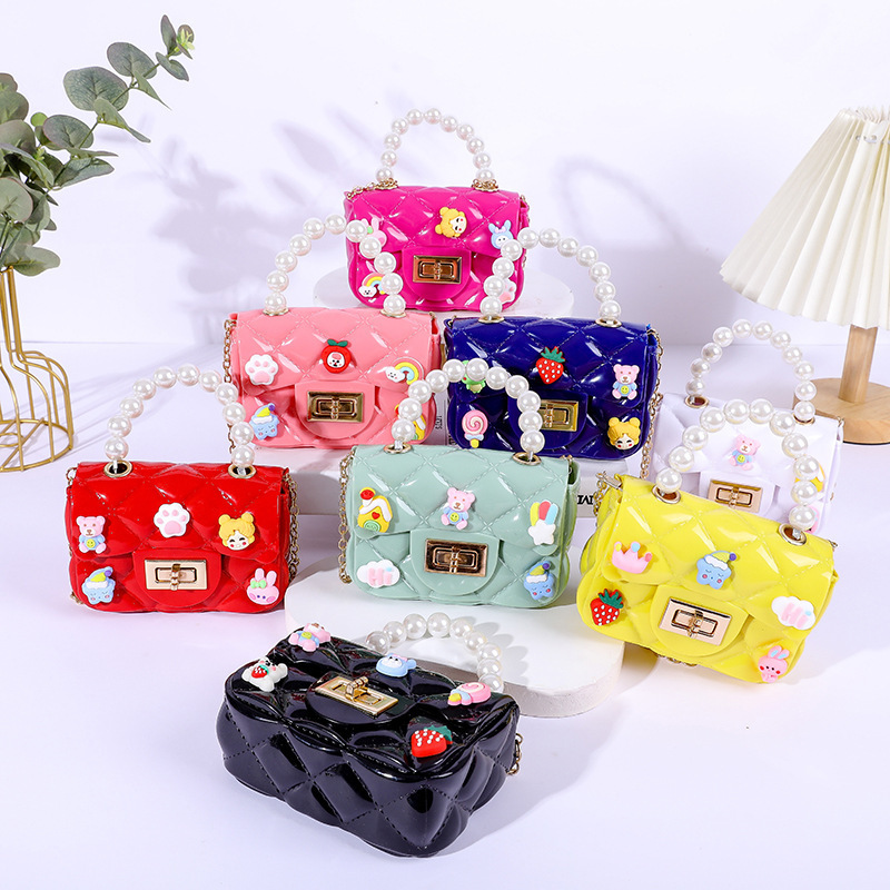 2024 New Children's Crossbody Bag Handmade Patch Cute Handbag Children's Coin Wallet Wholesale Jelly Mini Handbag