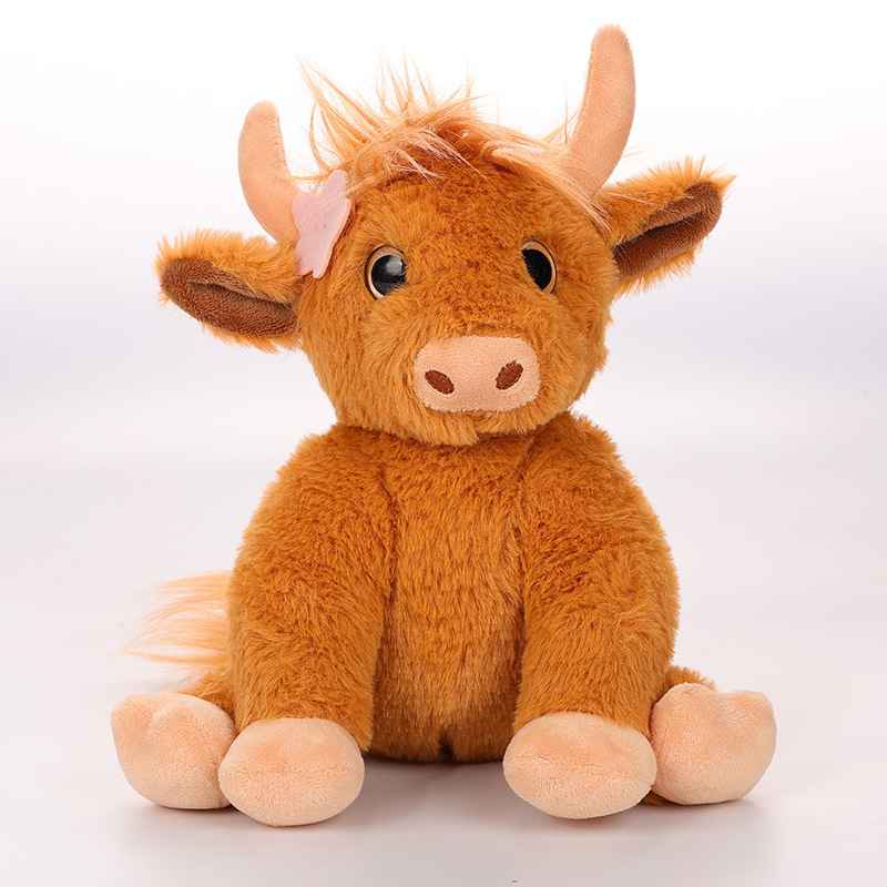 New 25cm Cute Animal Stuffed Plush Doll Toys Sitting Yak Cow Plush Doll Toy