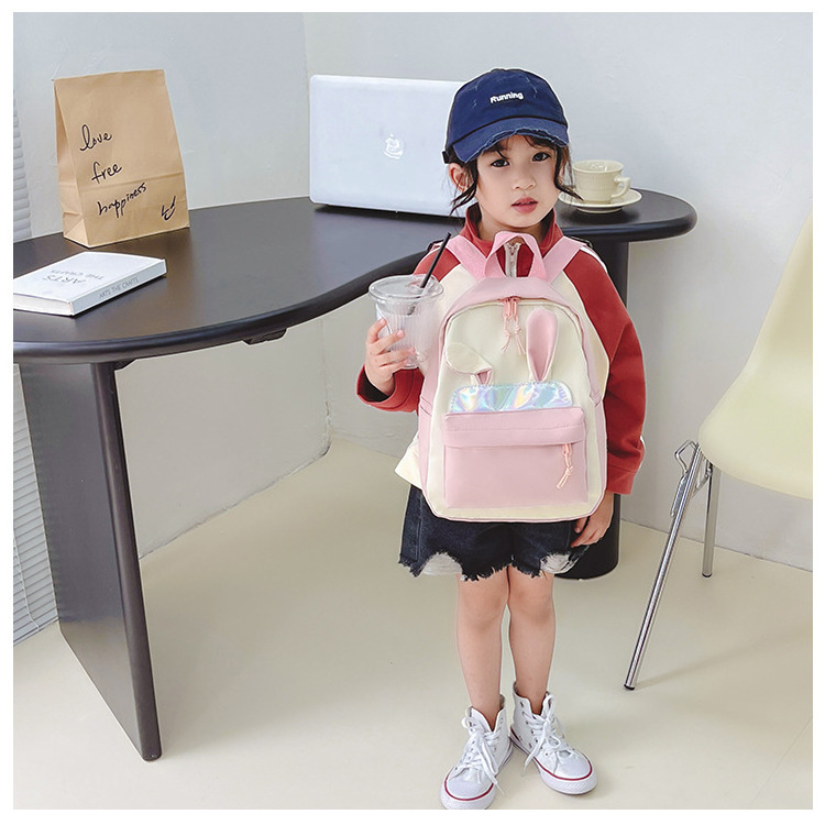 2023 New Korean Japanese Cartoon Cute Fresh Energetic Girl Backpack Students Canvas Rabbit School Bag Backpack