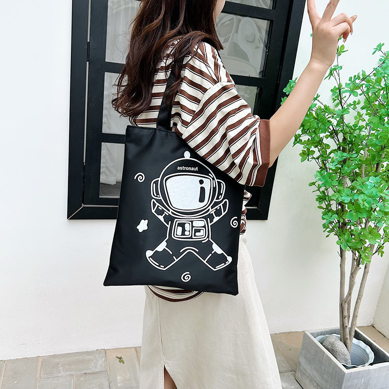 2024 New fashion large linen Canvas Bag Japanese College Student Class Single Shoulder casual Handbag with zipper