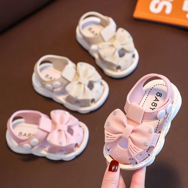 wholesale soft soles new little girls princess shoes high quality making special slide baby walking sandals for kids