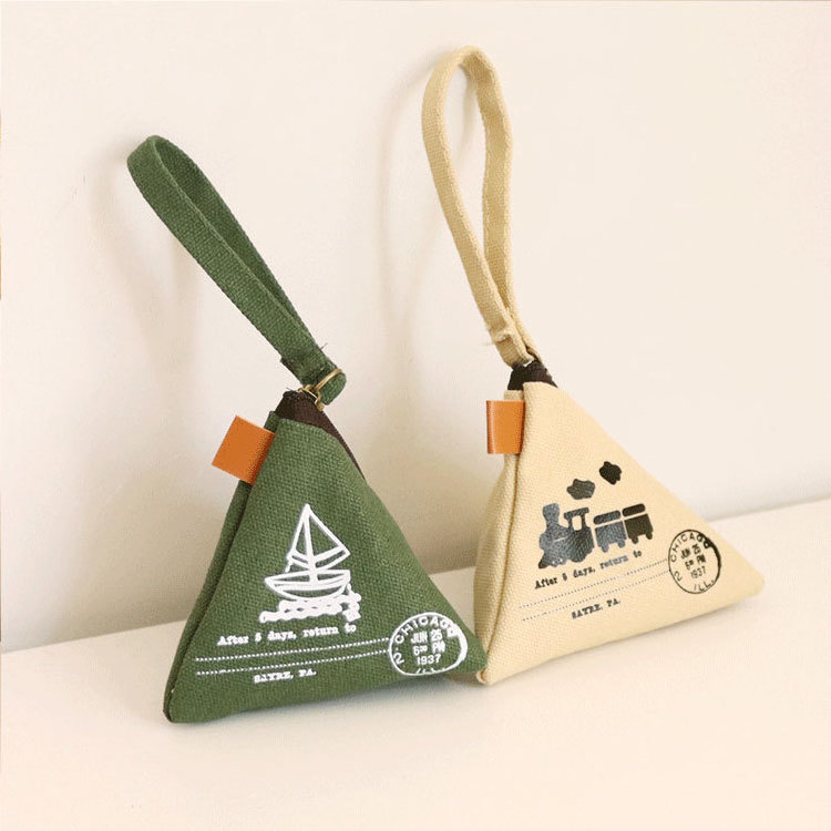 Chinese style creativity personality Retro Zongzi wallet Dragon Boat Festival Zongzi canvas coin purse