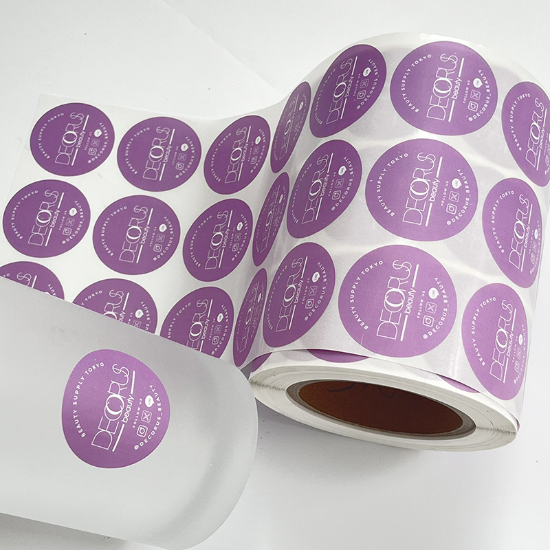 Custom Printing Circle 5cm Essential Oil Skincare Round Circle Seal Adhesive Labels Sticker Roll