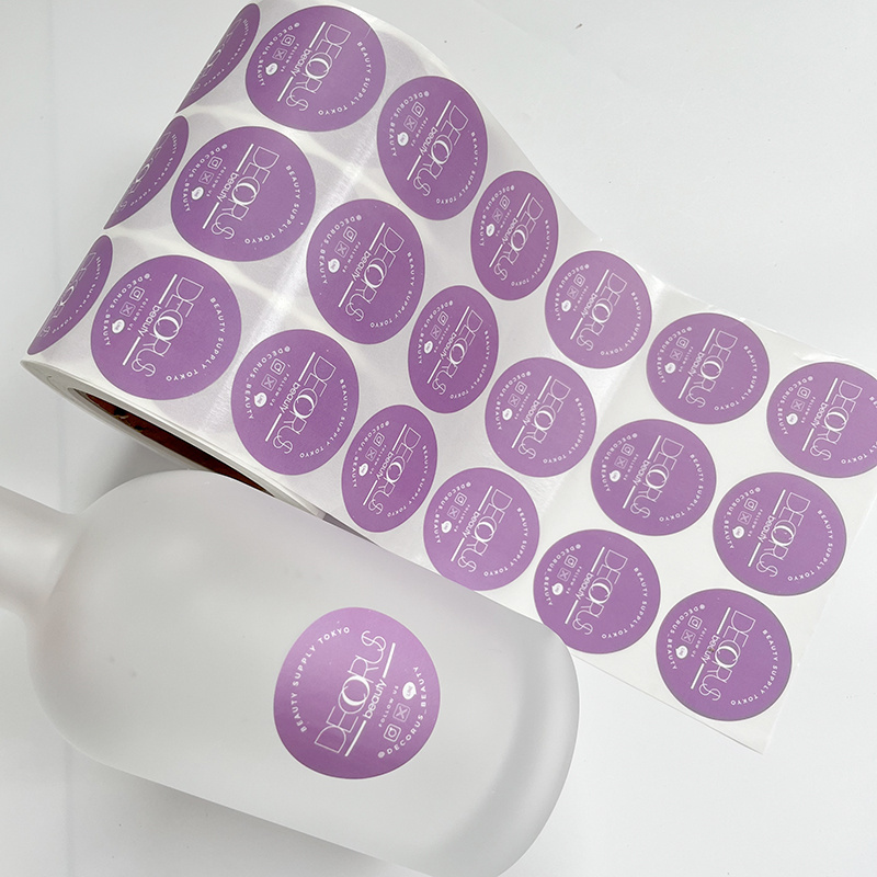 Custom Printing Circle 5cm Essential Oil Skincare Round Circle Seal Adhesive Labels Sticker Roll