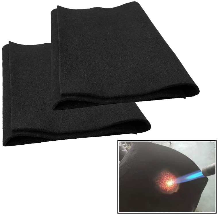 2 Pack Welding Blanket Fireproof Tarp Heat Resistant Up To 1800F Flame Retardant Fabric Carbon Felt for Grill Stove Pit Solder