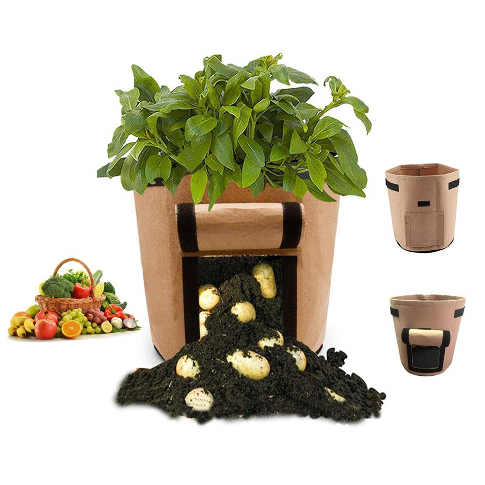 Felt Flower Pots 1 3 5 7 10 15 20 30 100 Gallon Felt Potato Grow Bag Garden Planter Bag Potato Grow Bag