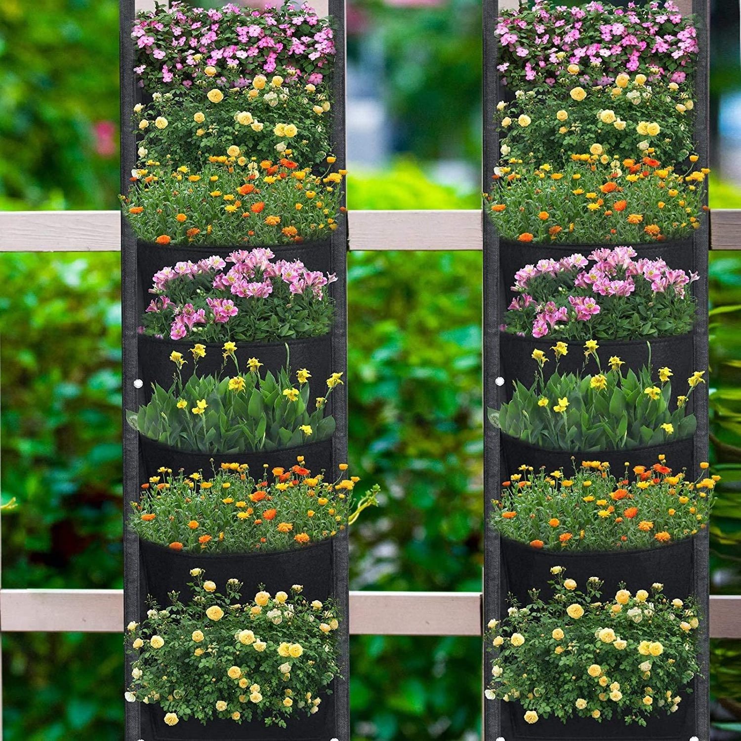 Hanging Planters New Upgraded 7 Pockets Vertical Garden Wall Planter Grow Bags for garden yard wall decoration