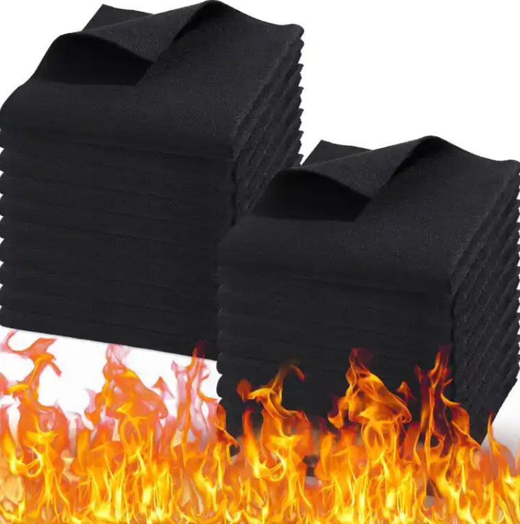 2 Pack Welding Blanket Fireproof Tarp Heat Resistant Up To 1800F Flame Retardant Fabric Carbon Felt for Grill Stove Pit Solder