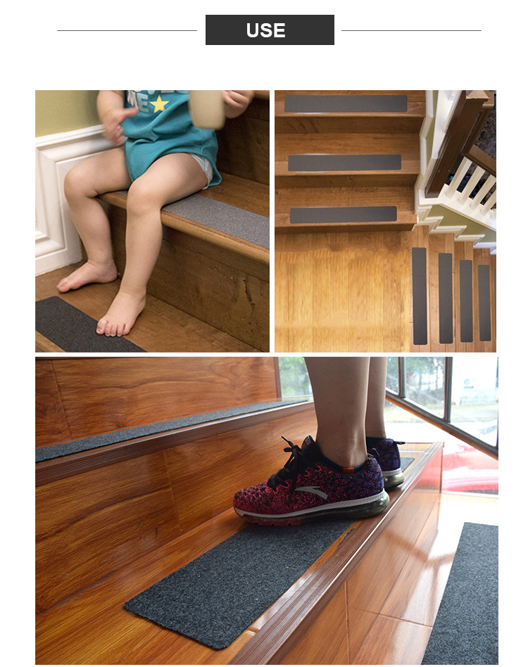 Eco-friendly Non Slip Polyester Adhesive Floor Antiskid Stairs Mat Step Mat