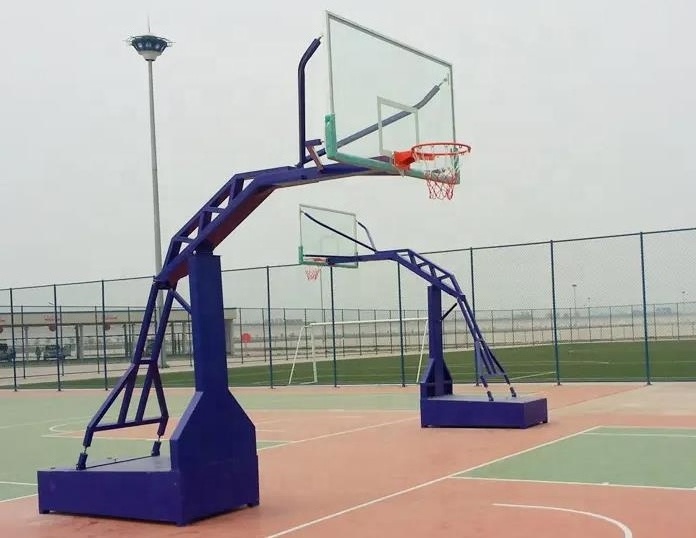 Height Adjustable Movable Manual Hydraulic Basketball Stand Basketball Pole for Sale