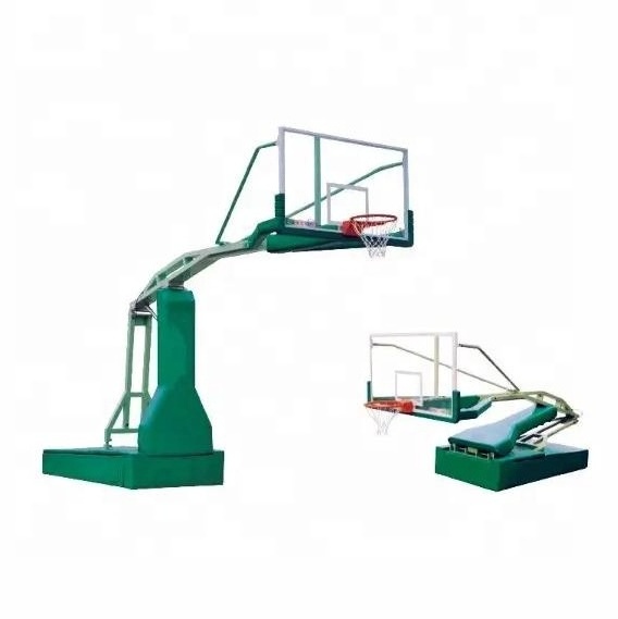 Height Adjustable Movable Manual Hydraulic Basketball Stand Basketball Pole for Sale