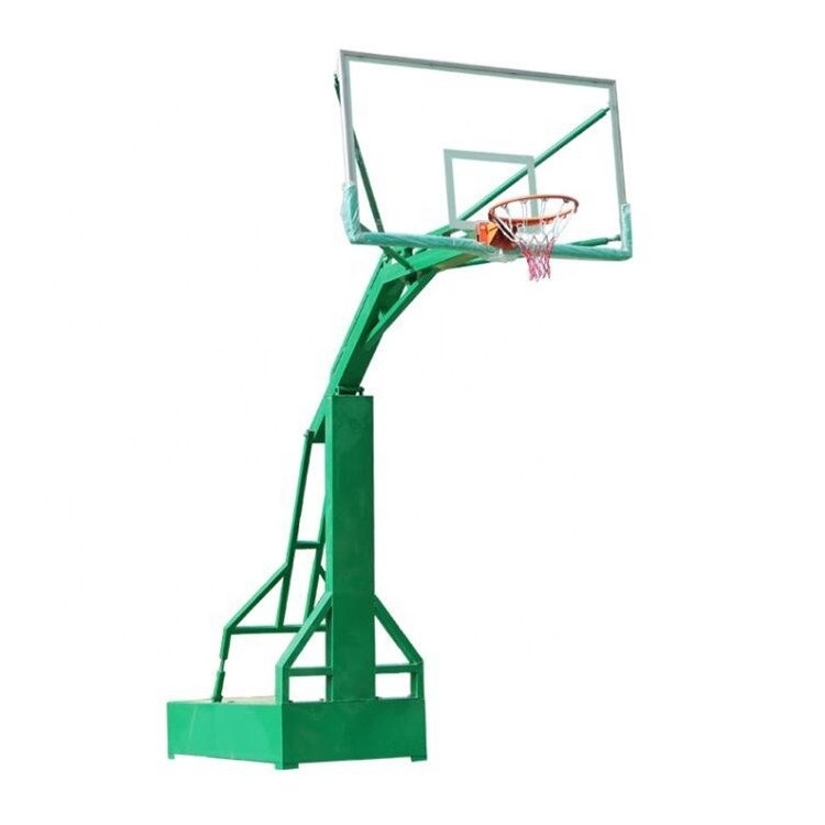 Height Adjustable Movable Manual Hydraulic Basketball Stand Basketball Pole for Sale