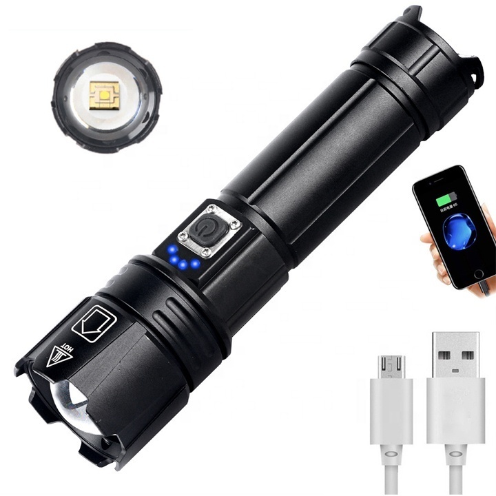 Super Bright Rechargeable 26650 Lithium Battery 5000mah Outdoor Strong Light XHP70 Flashlight