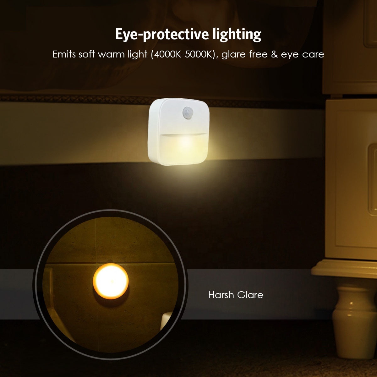 Indoor Smart Wall Light Plug-in Motion Sensing Night Light