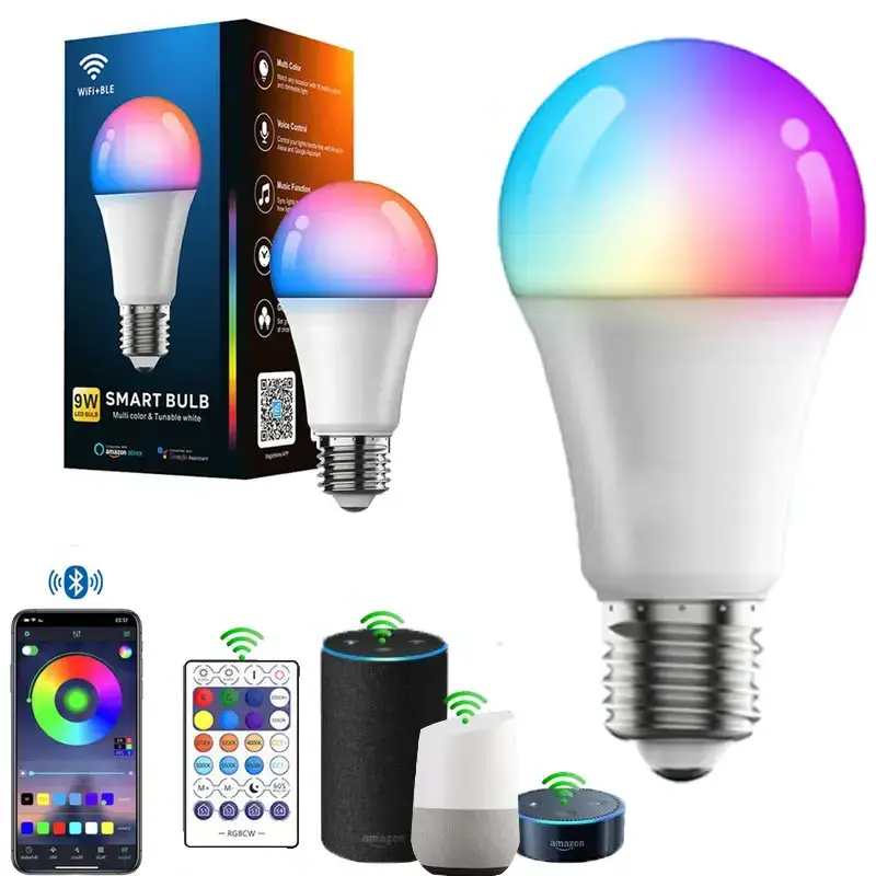 Alexa And Google Smart LED Light Bulbs Wifi Led Bulb 10W RGB Smart LED Light Bulbs