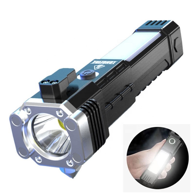 Factory Direct Sales Multifunctional Rechargeable Safety Hammer Magnetic Bright Flashlight