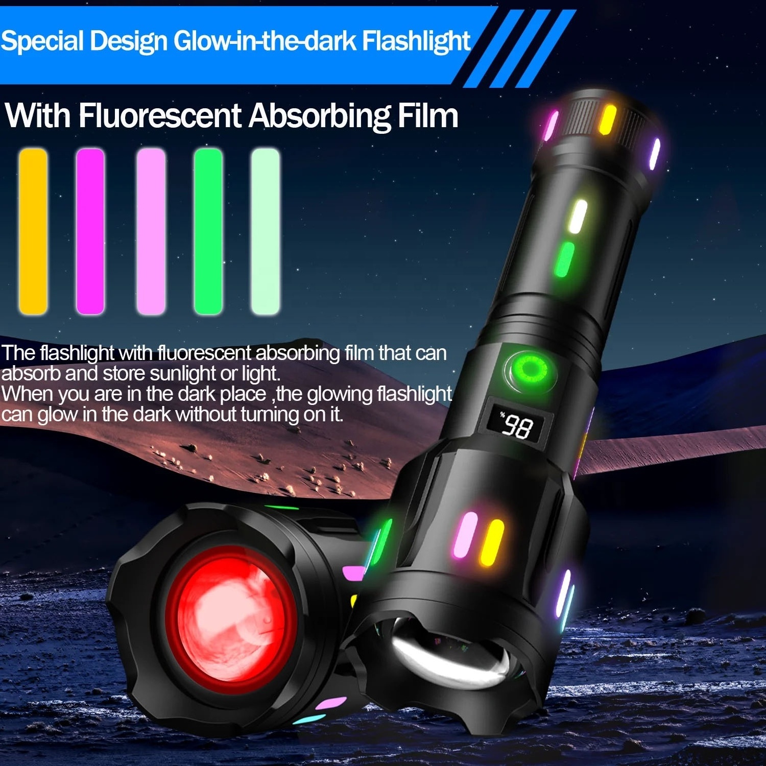 Aluminium Alloy Shell Zoomable Spotlight Flashlight multifunction Led Work Flashlight