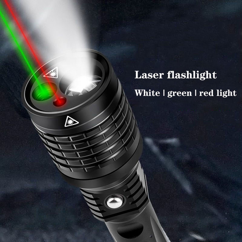 High Quality Led Flashlight Laser Combo Red And Green Laser Outdoor Lighting Laser Flashlight