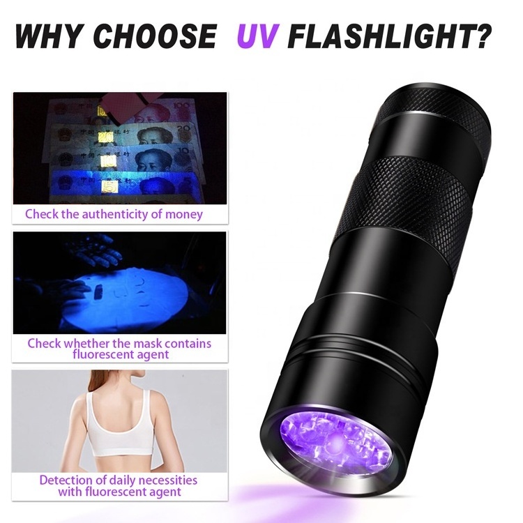 395nm Mini UV Torch Light Purple Light Flashlight AAA Battery LED UV Flashlight