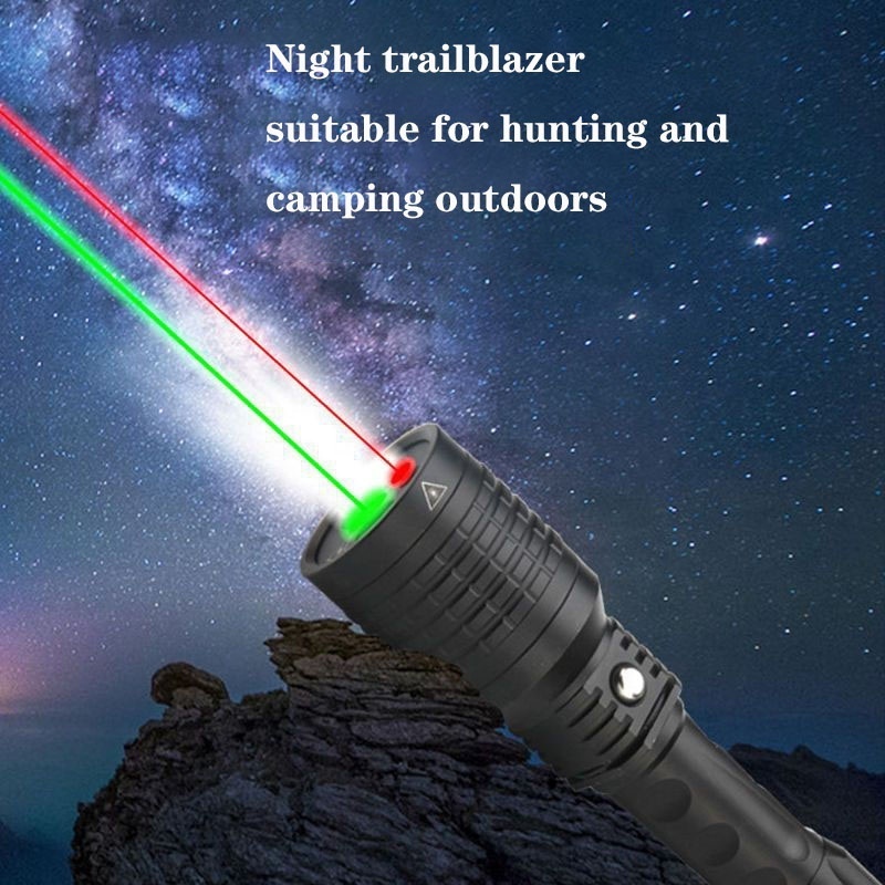 High Quality Led Flashlight Laser Combo Red And Green Laser Outdoor Lighting Laser Flashlight